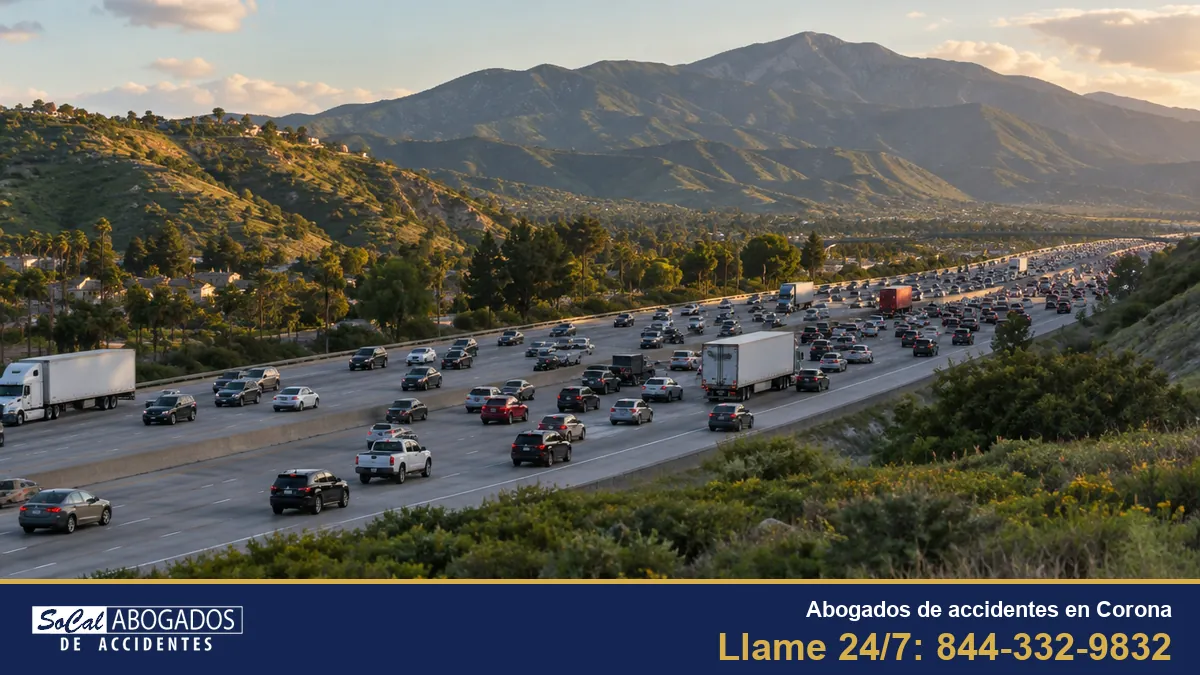 Abogados de accidentes en Corona: la autopista 91 a su paso por Corona